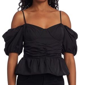 NWOT WAYF Tipsy Taffeta Bustier Top
